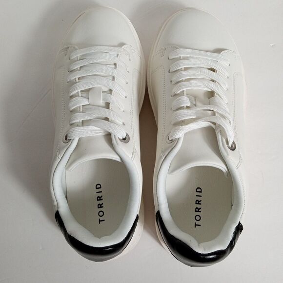 Torrid Chunky Lace Up Sneakers Womens Plus Tennis Shoes White Platform 8WW - Picture 4 of 10